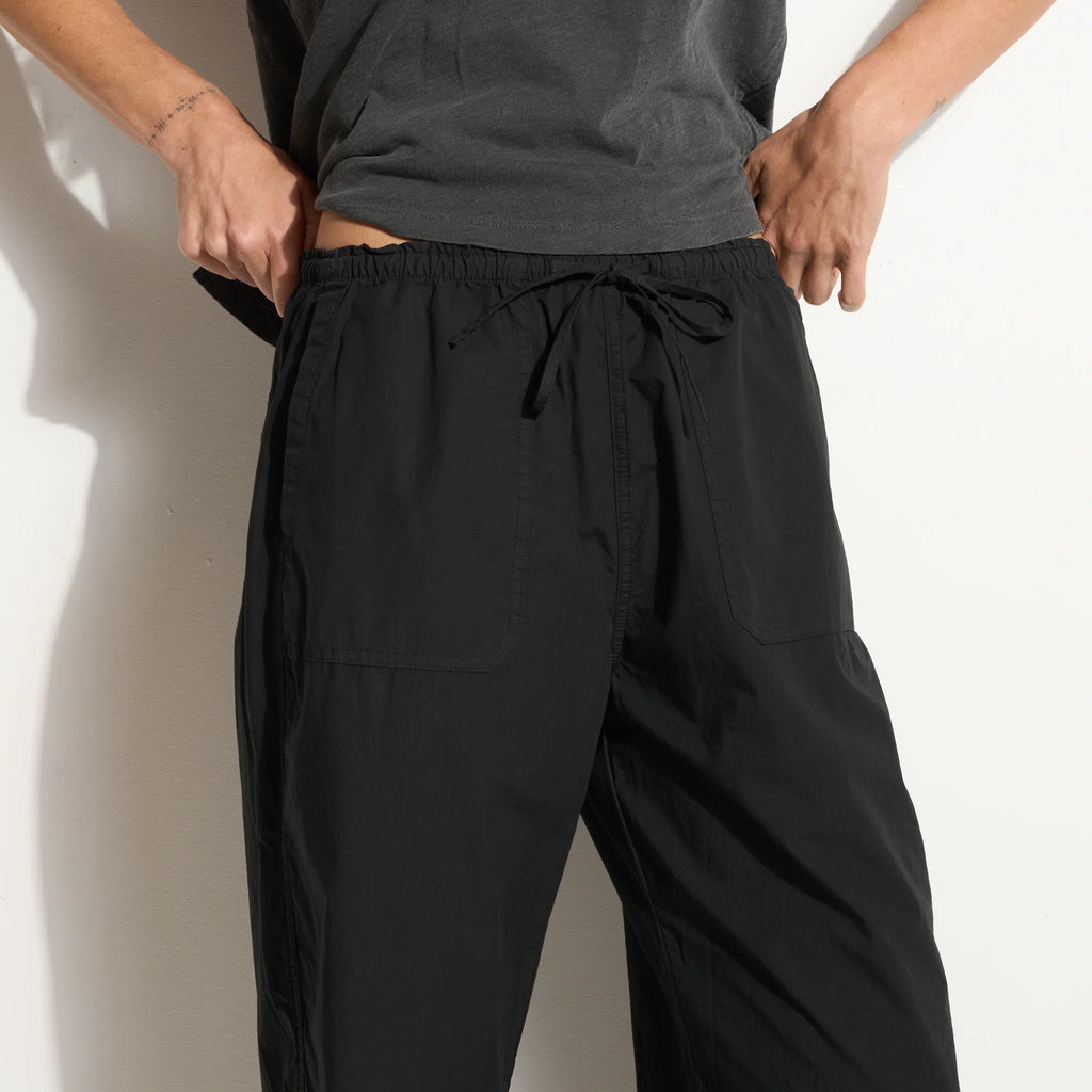 Mid-Rise Cotton Poplin Straight Leg Pant