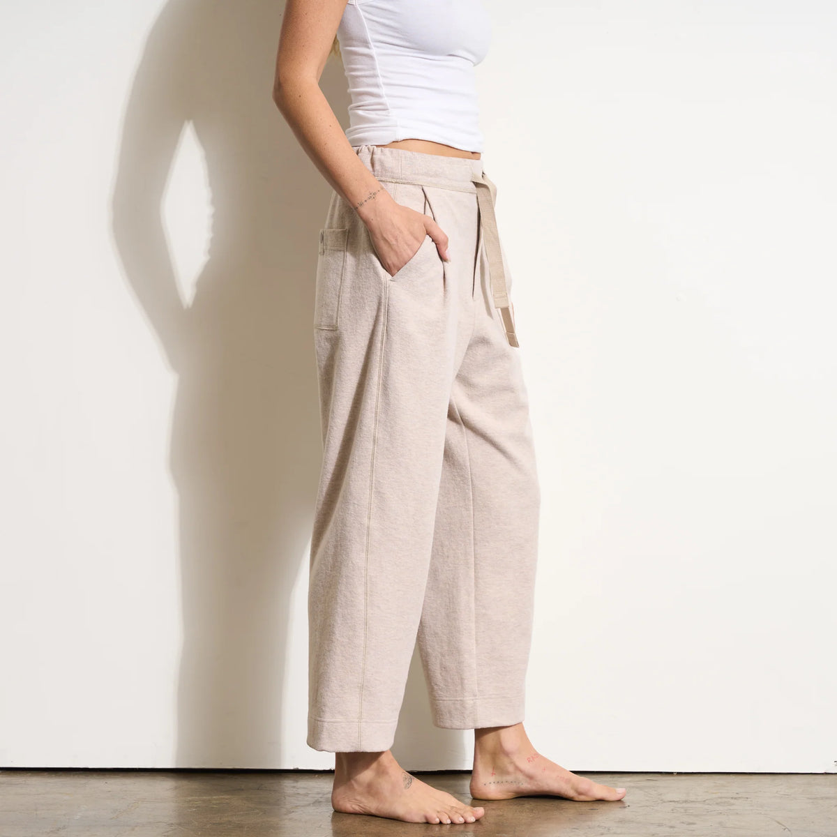 Carrot Leg High Waist Knit Casual Pant